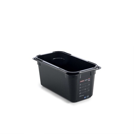 Araven FOOD PAN BPA-FREE GN1/3, 5.7qt BLACK, 12 3/4"X 6 7/8" X 6" 47820